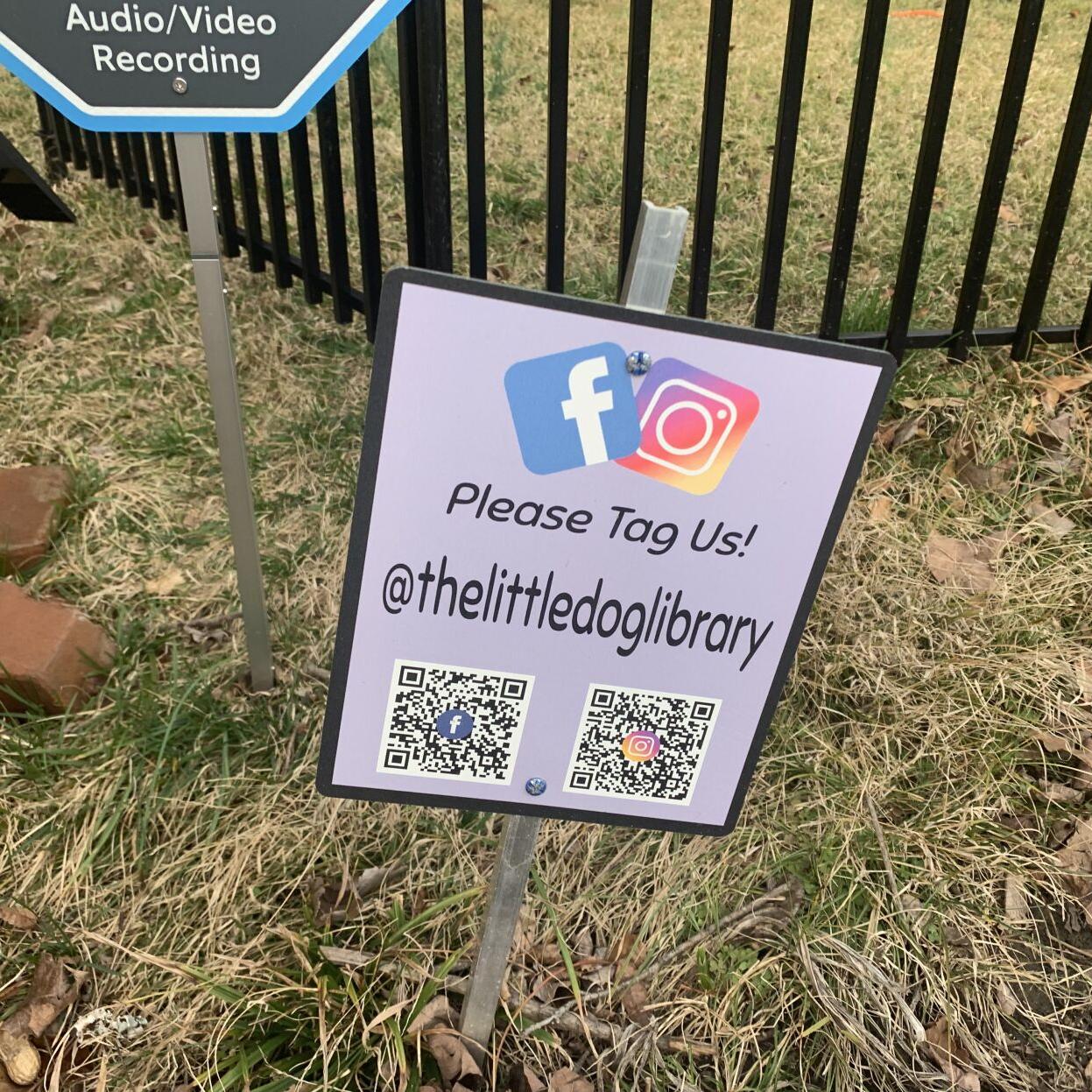 Sign for Little Dog Library